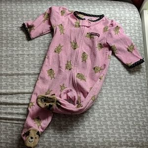 Pink bear footed pajamas